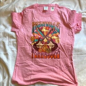Port and Company Pink "Nashville Tennessee" Graphic Tee (Women's M)